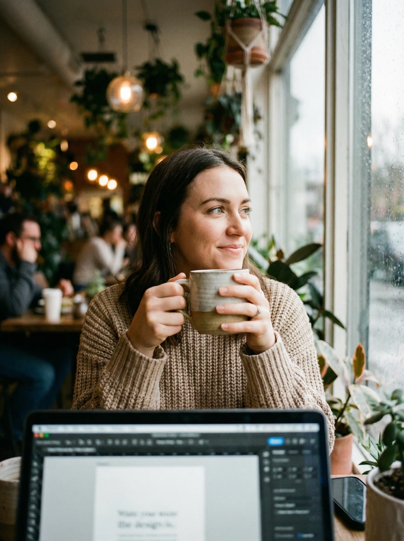 Nano Banana model generation of Cozy Cafe Creative