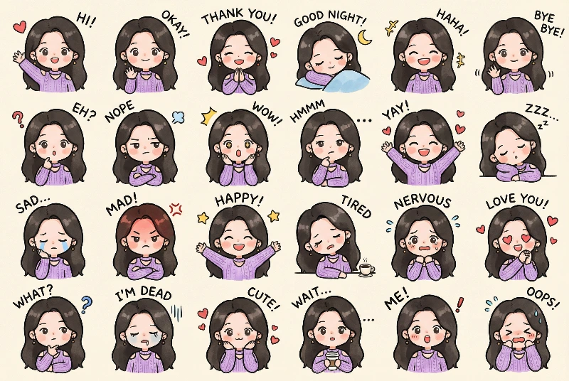 Chibi LINE Sticker Set