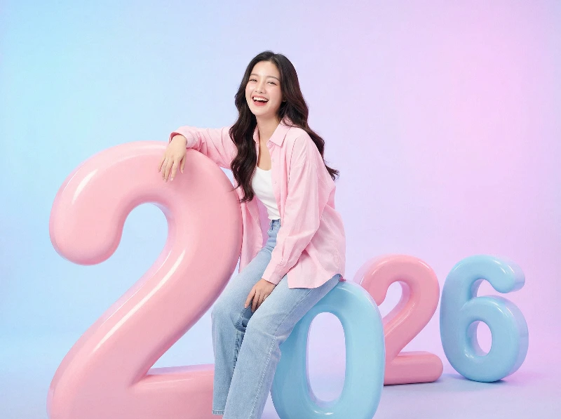 Bubbly 2026 Pastel Portrait, created using a Nano Banana Prompt