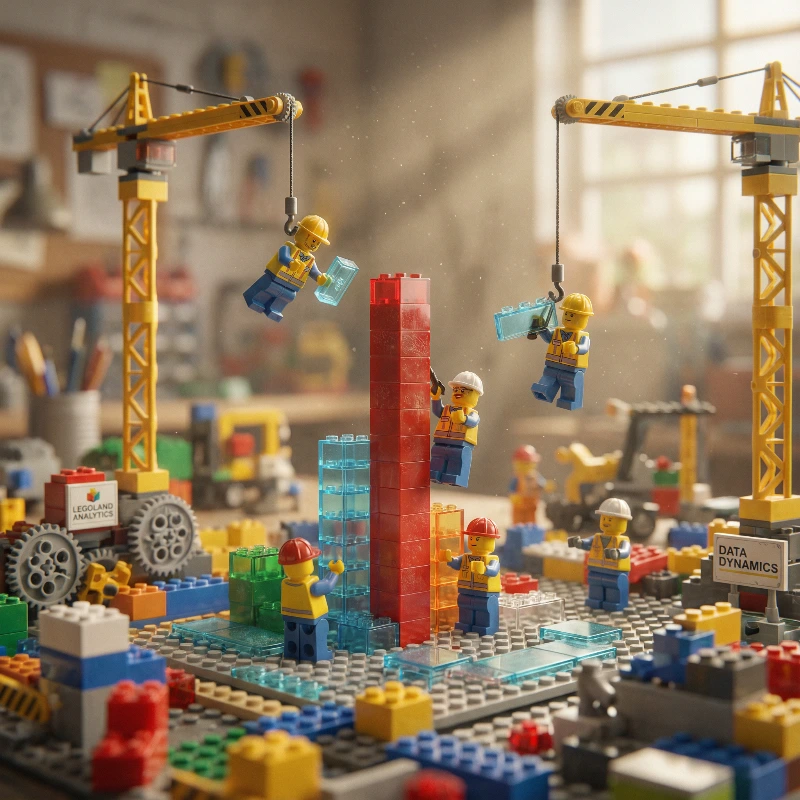 LEGO Data Scape Cinematic, created using a Nano Banana Prompt