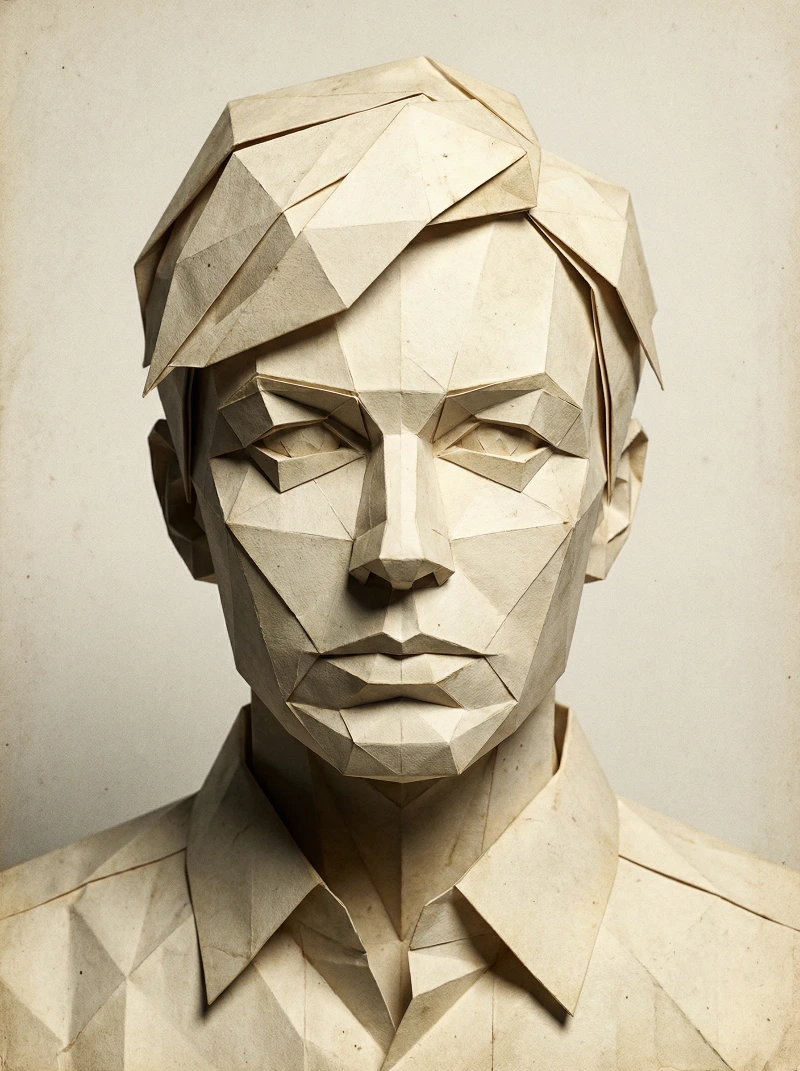 Paper Fold Portrait, created using a Nano Banana Prompt