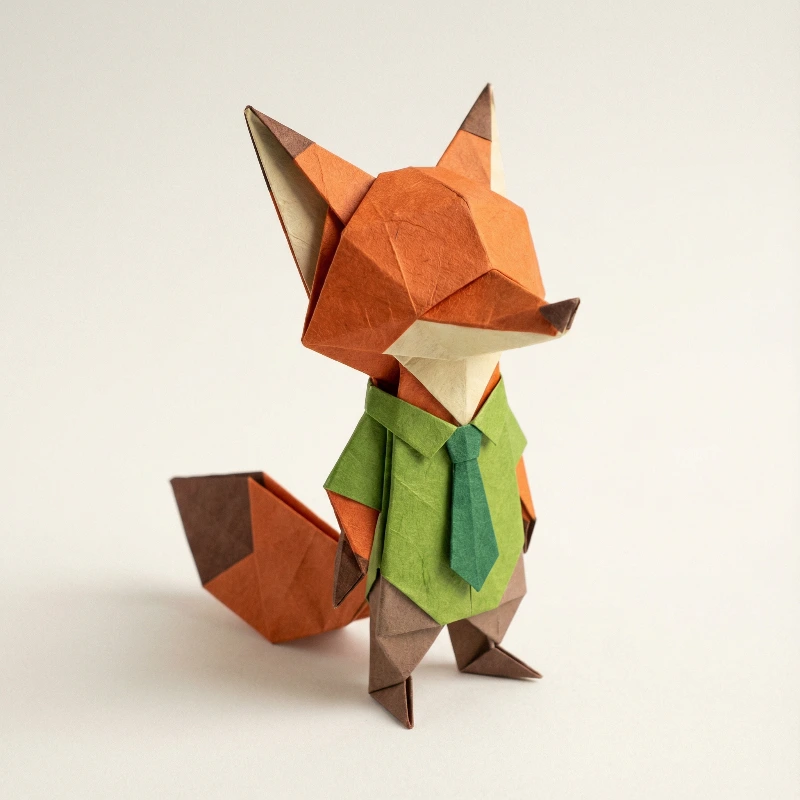 Origami Zootopia Nick, created using a Nano Banana Prompt