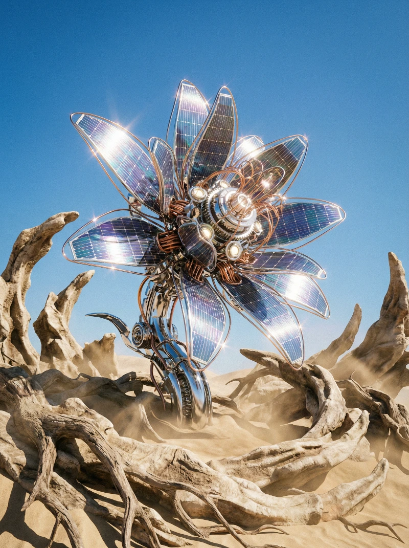 Chrome Bloom in Desert