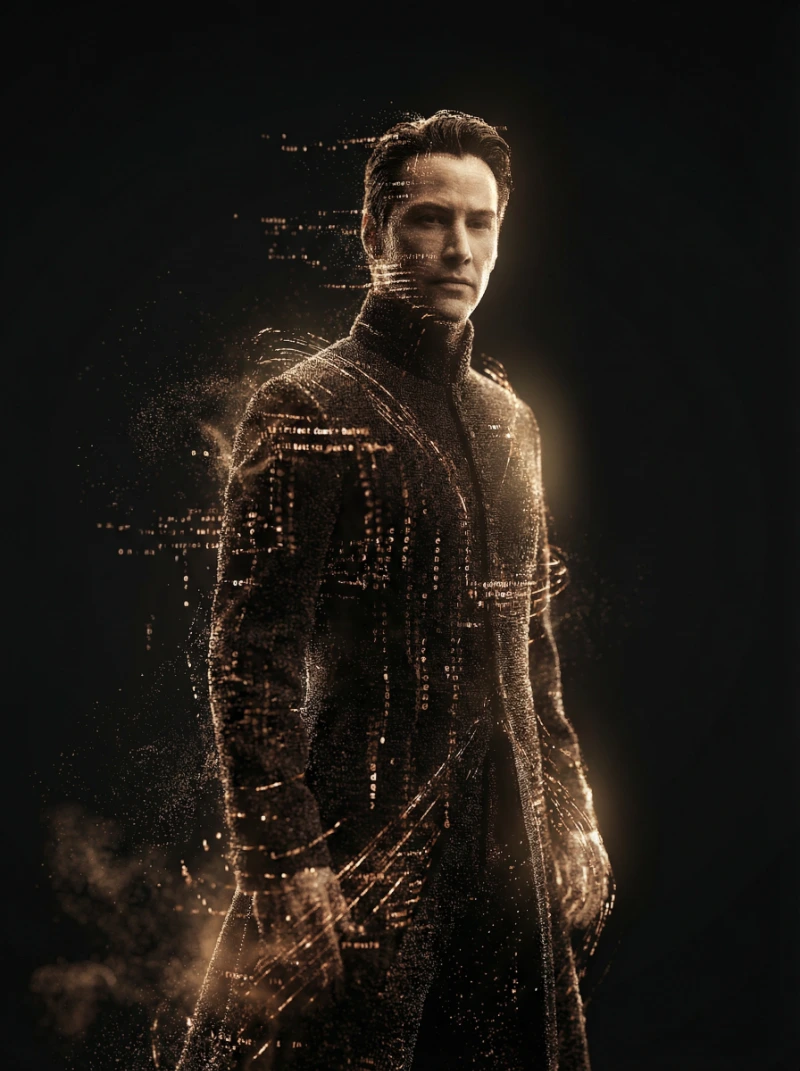 Nano Banana model generation of Neo Code Silhouette