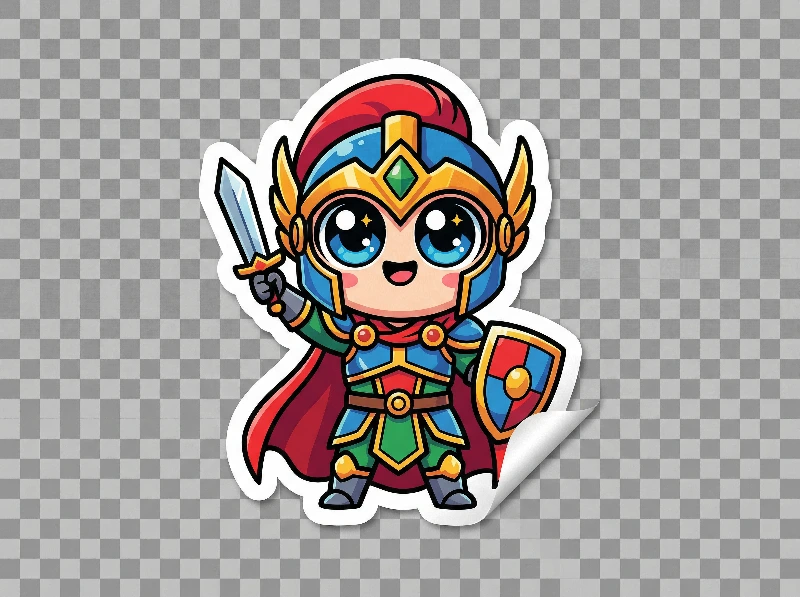 Chibi Fantasy Warrior Sticker, created using a Nano Banana Prompt