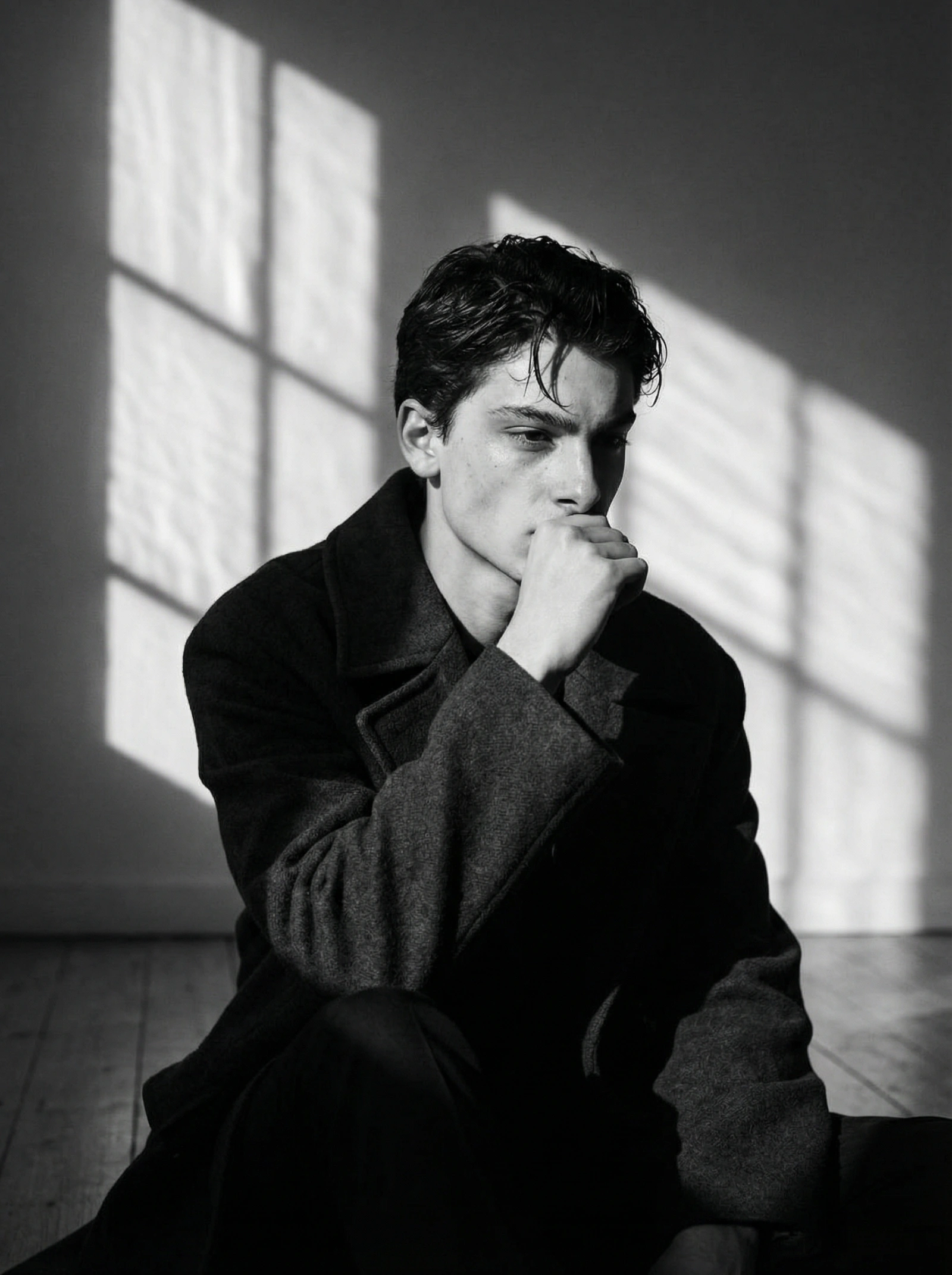 Moody BW Introspective Portrait