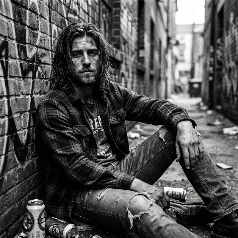 90s Grunge Alley Portrait, created using a Nano Banana Prompt