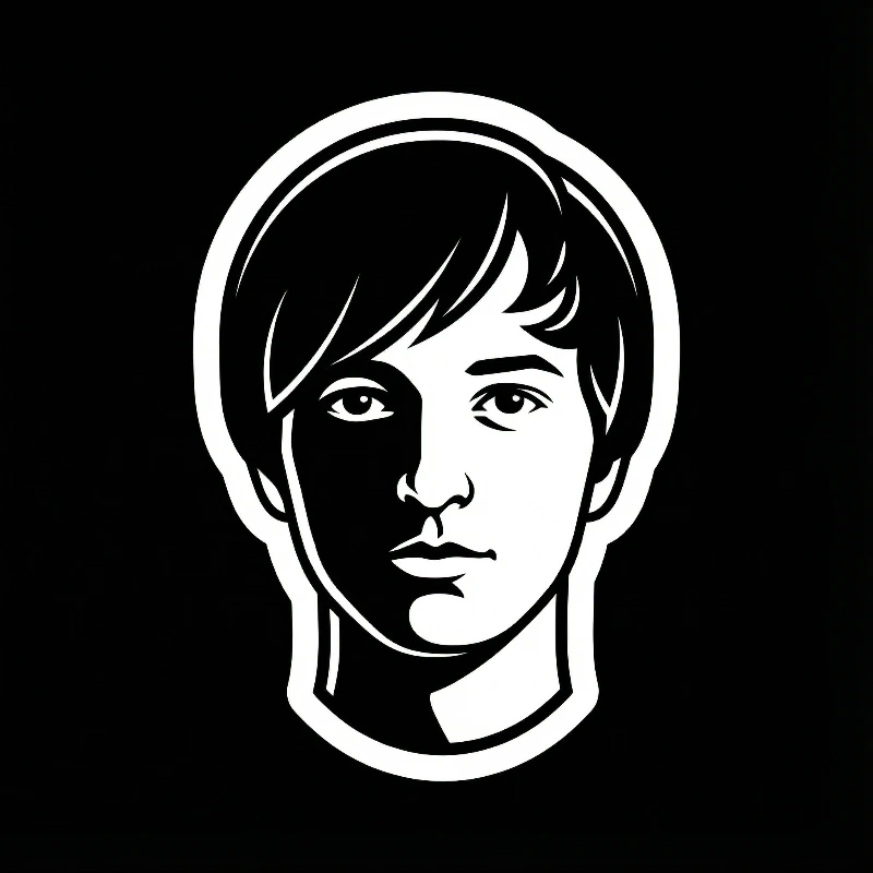 Nano Banana model generation of Monochrome Vector Face Sticker