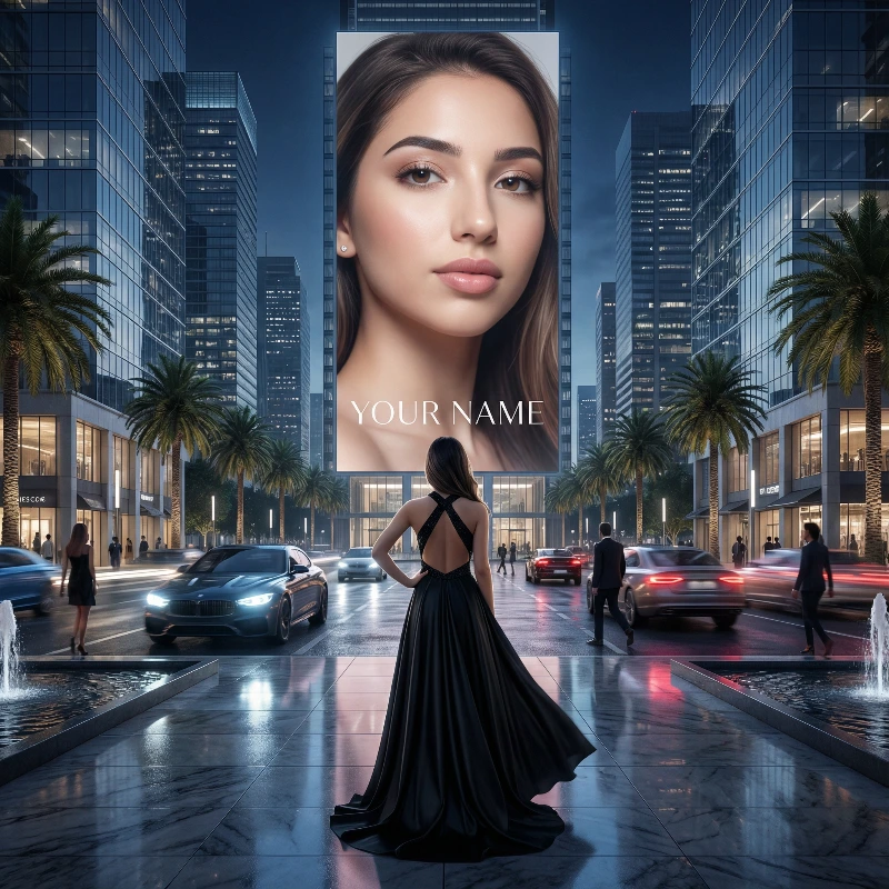 Night City Fashion Billboard, created using a Nano Banana Prompt