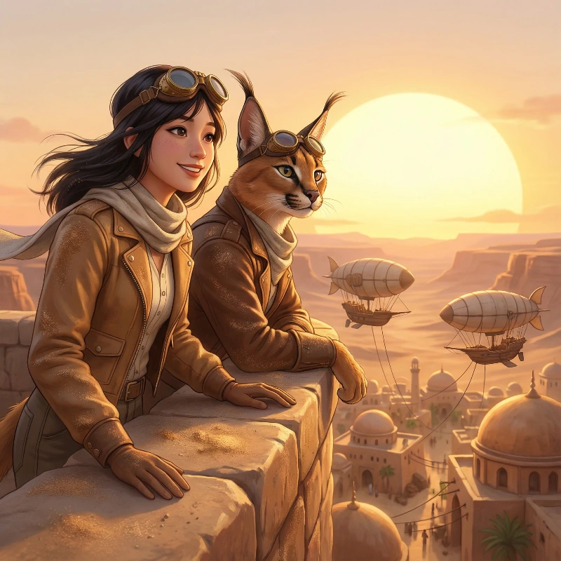 Nano Banana model generation of Desert Aviators Adventure