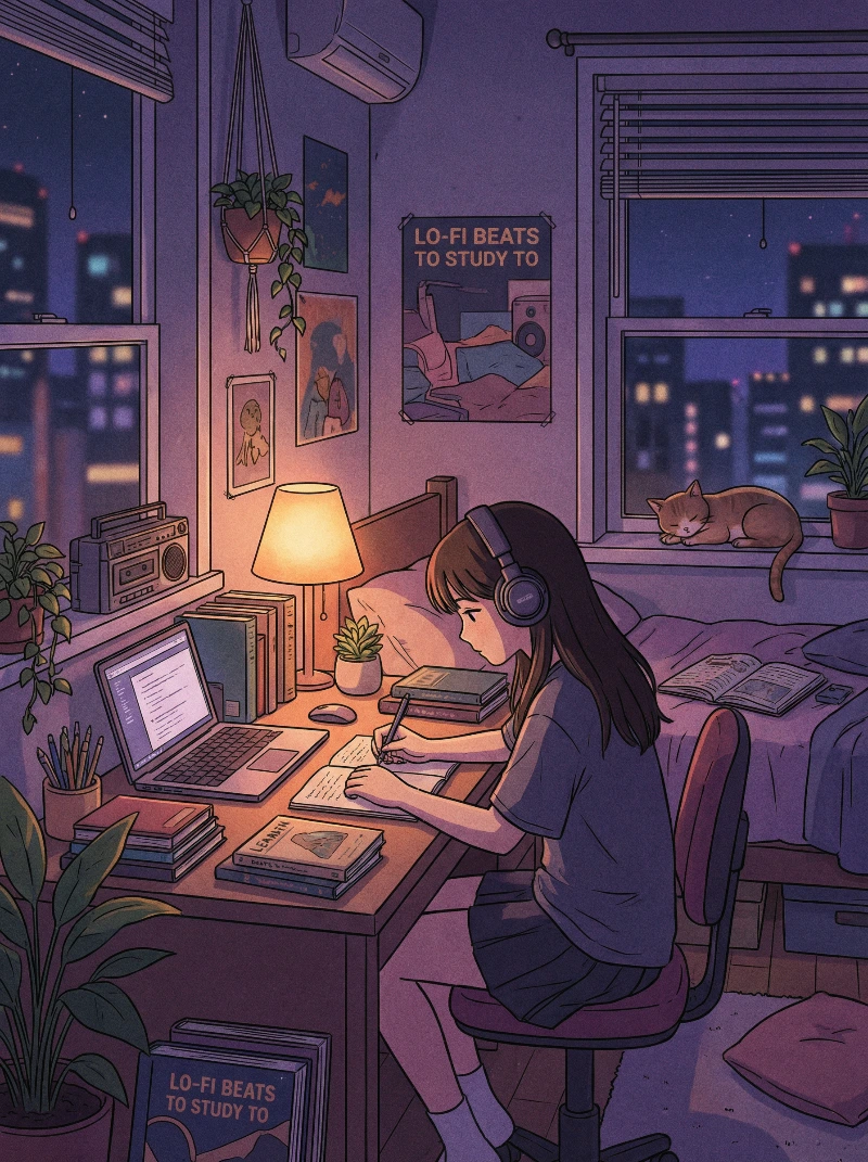 Lo-Fi Night Anime Scene