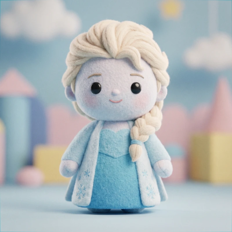 Nano Banana model generation of Cute 3D Elsa Stylized