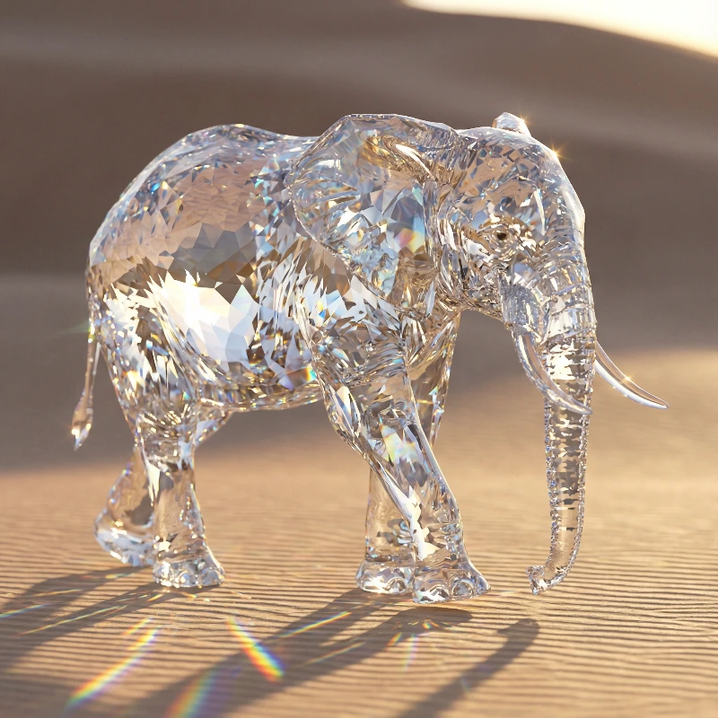 Diamond Elephant Desert Prism, created using a Nano Banana Prompt