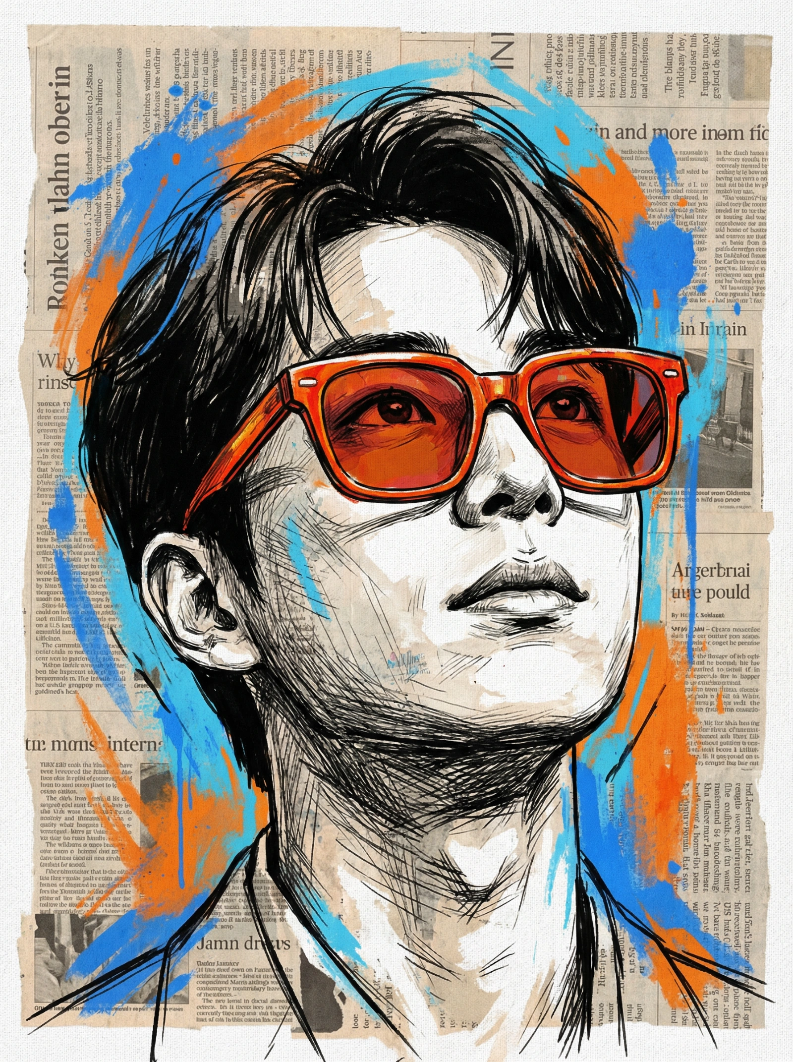 Wonderous Orange-Glass Portrait