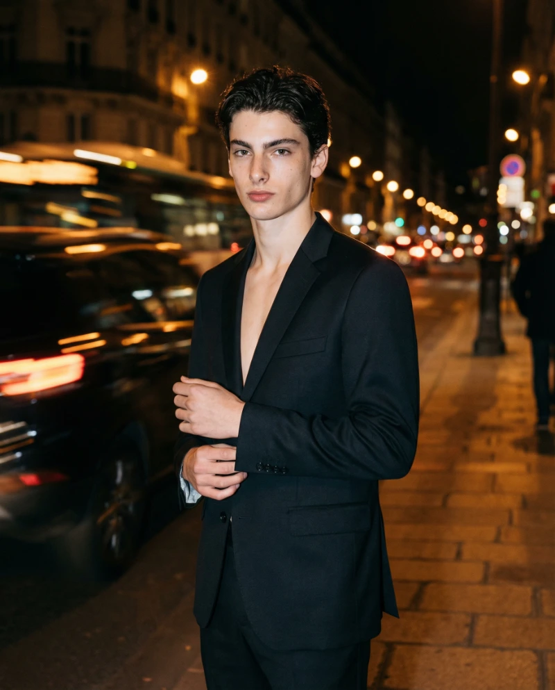 Nano Banana model generation of Cinematic Night Portrait