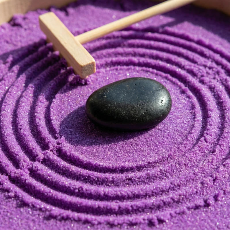Purple Sand Zen Macro, created using a Nano Banana Prompt