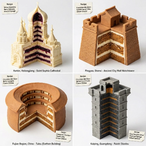 Nano Banana model generation of Pastry-Architectural Hidden Gems