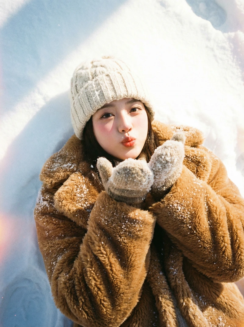 Vintage Winter Portrait of Ni Ni
