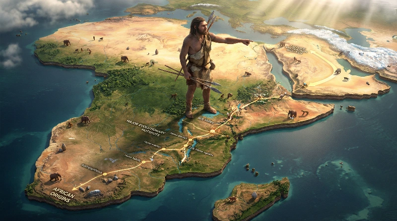Ancient Human Evolution Map