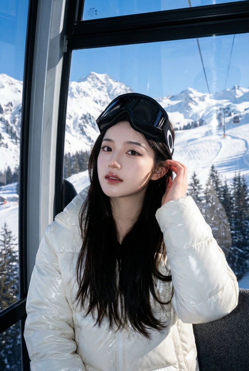 Winter Gondola E-Girl Shot, created using a Nano Banana Prompt