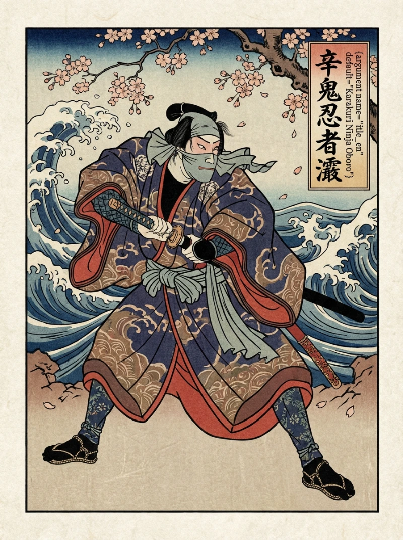 Nano Banana model generation of Edo Ninja Bold