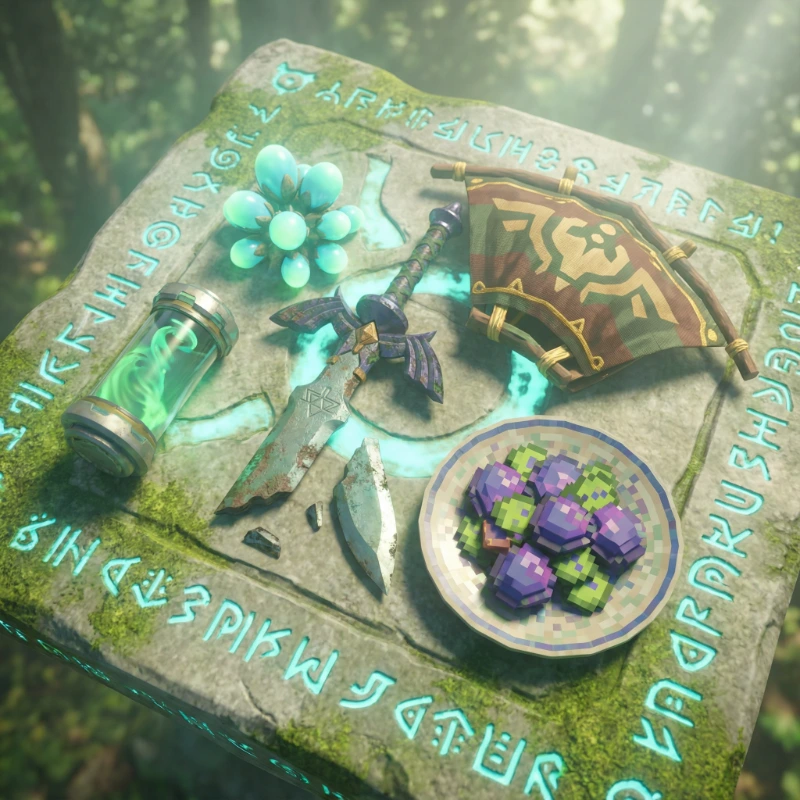 Nano Banana model generation of Zelda 3D Knolling Fantasy