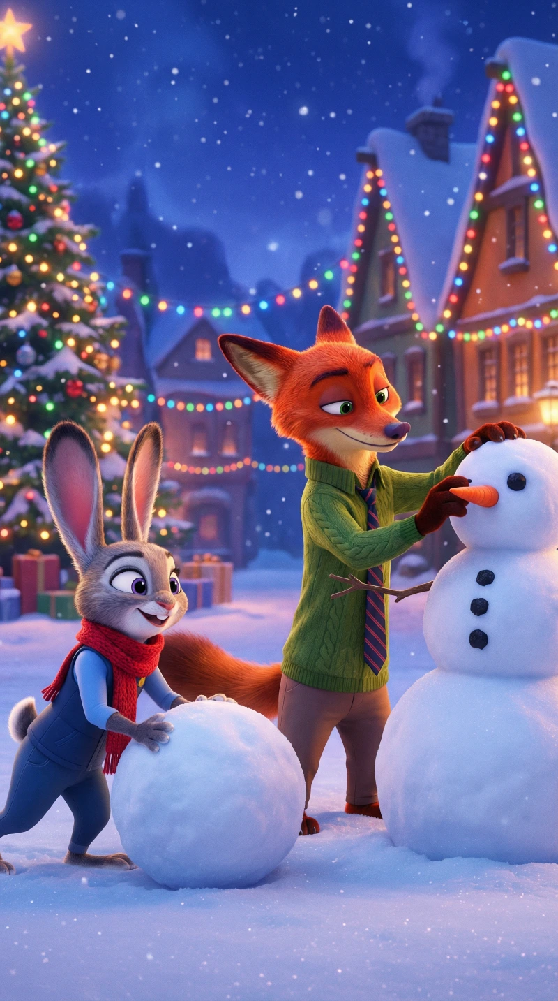 Zootopia Snowman Build, created using a Nano Banana Prompt