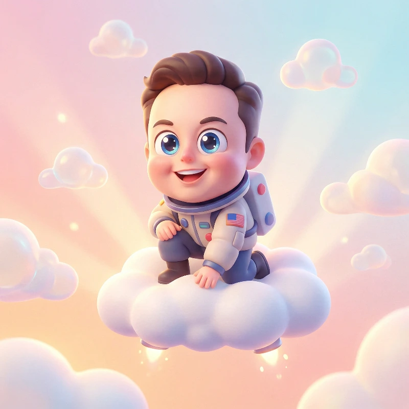 Playful Musk Cloud Ride, created using a Nano Banana Prompt