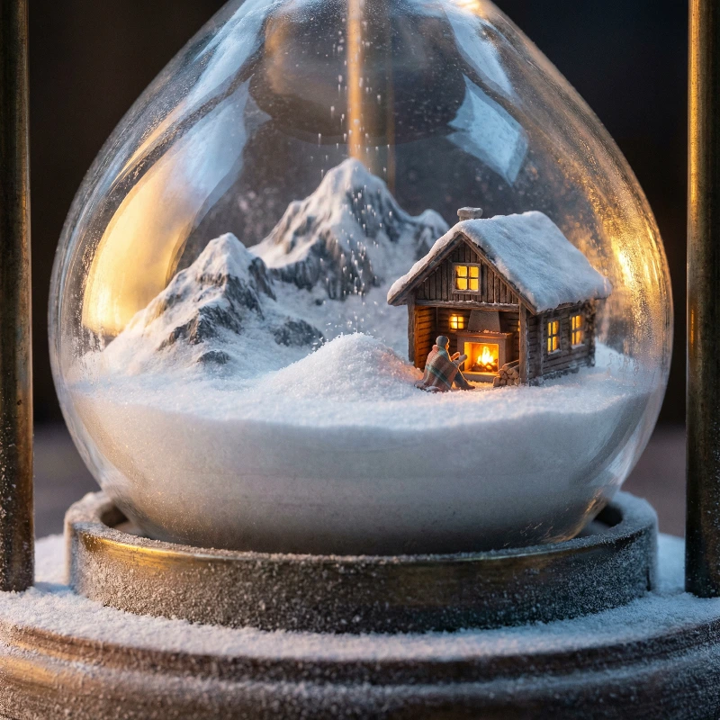 Nano Banana model generation of Glass Hourglass Alpine