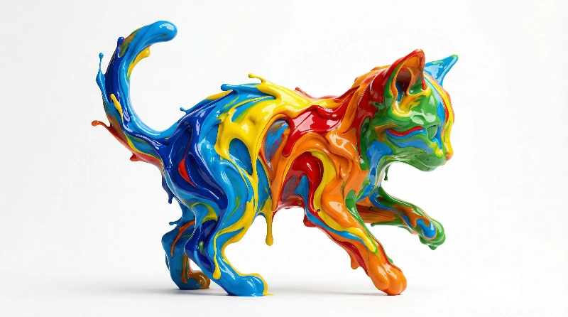 Vivid Kitten Abstract Splash