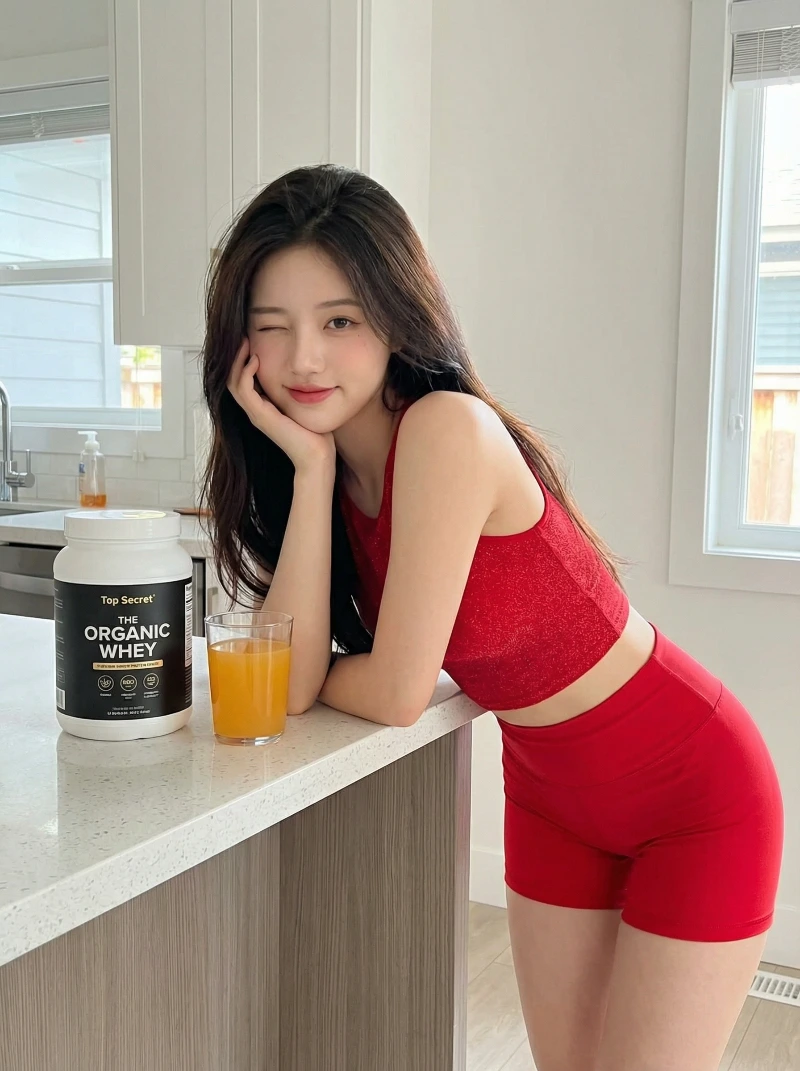 Playful Fitness in Kitchen, created using a Nano Banana Prompt