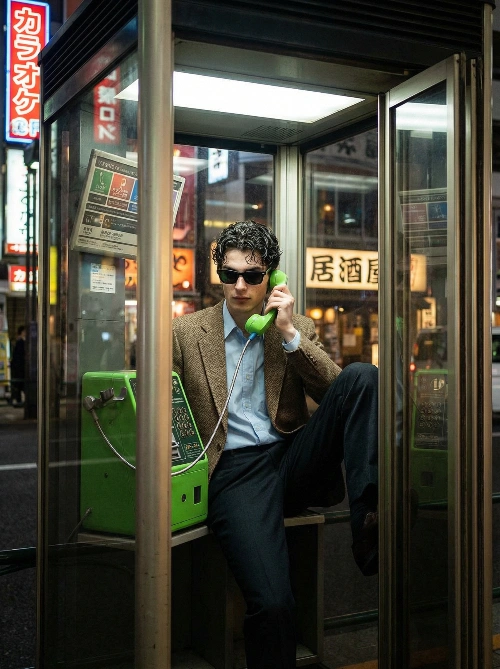 Nano Banana model generation of Neon Night Phone Booth