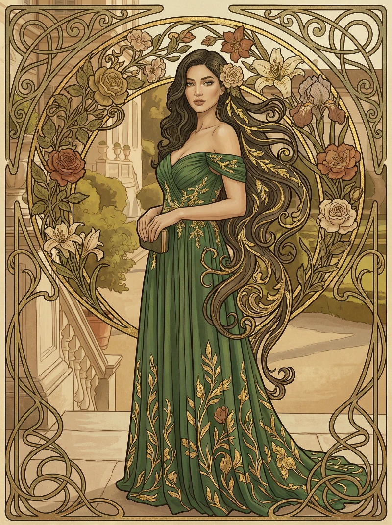 Ethereal Art Nouveau Portrait