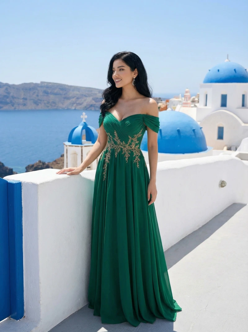 Santorini Serene Portrait, created using a Nano Banana Prompt