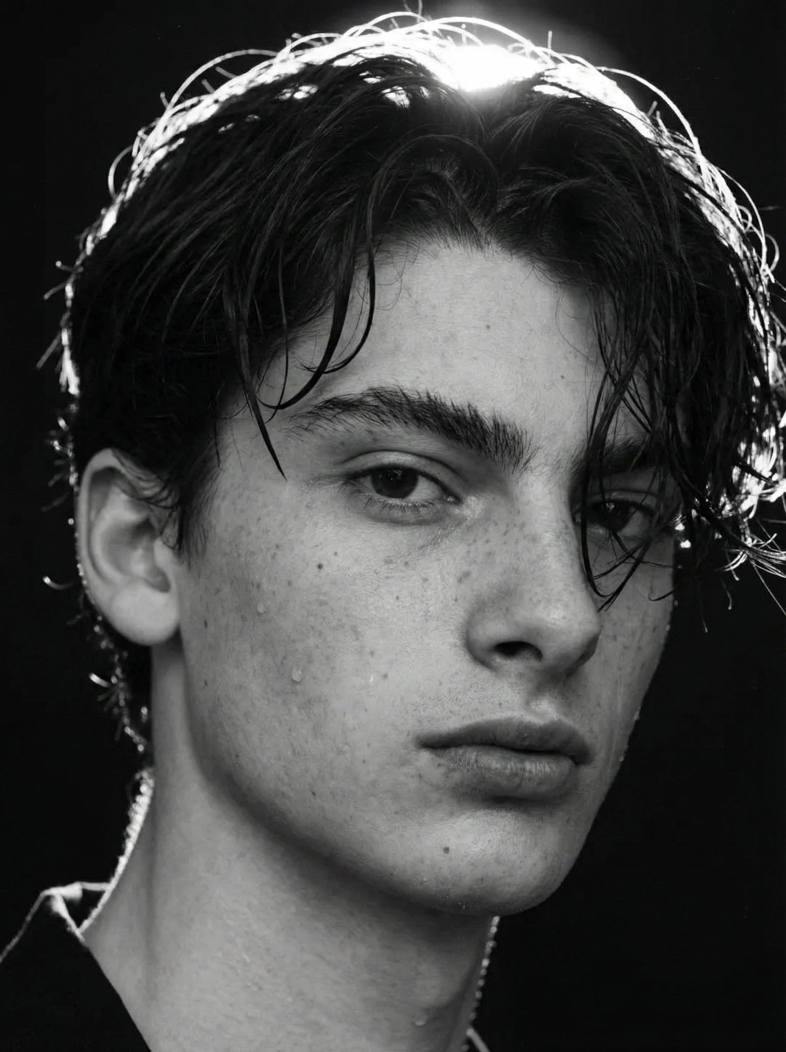 Noir B&W Close-Up Portrait