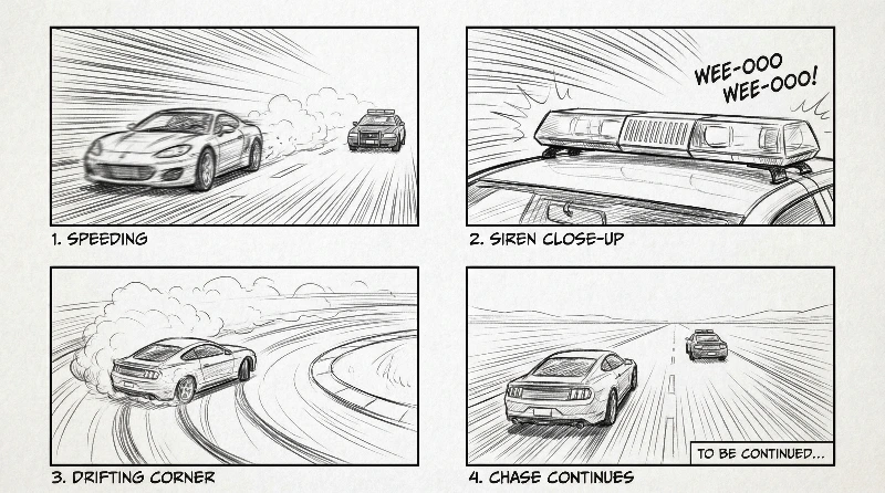 Dynamic Car Chase Story