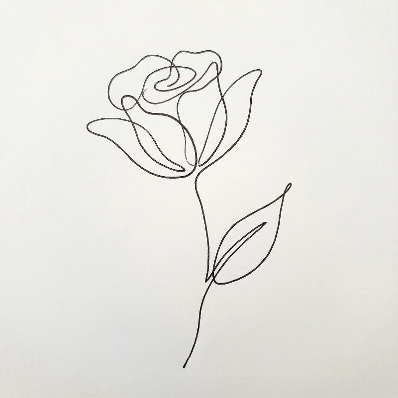 One-Line Flower Sketch