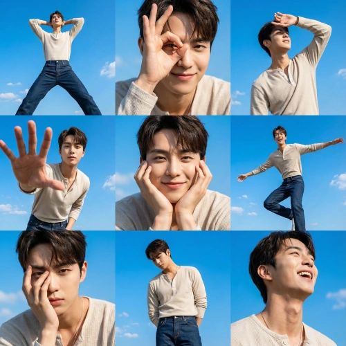 Nano Banana model generation of Dynamic Male Fashion Collage