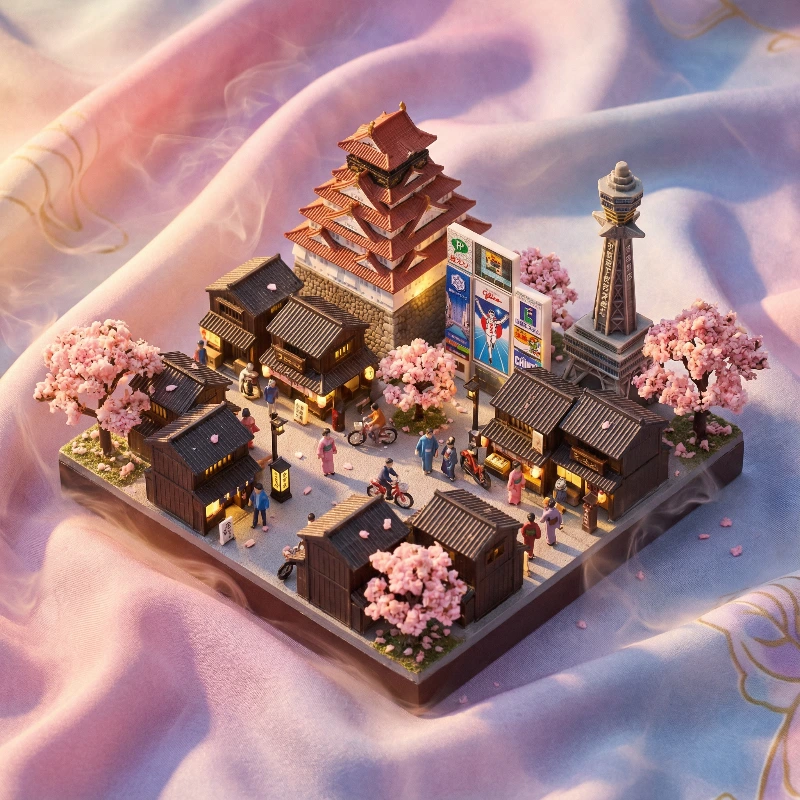 Isometric Osaka Miniature Dream, created using a Nano Banana Prompt