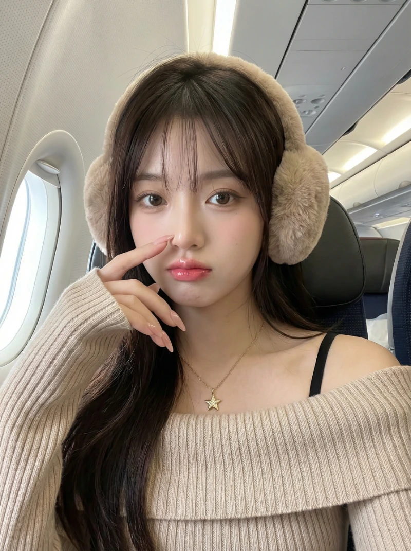 Cozy Airplane Selfie