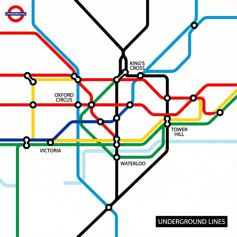 Bright Tube Map Vector