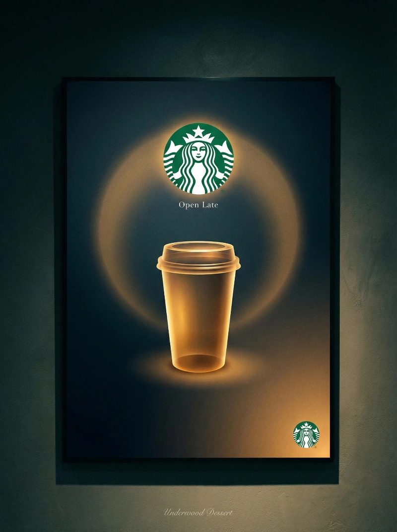 Nano Banana model generation of Starbucks Nightlight Glow