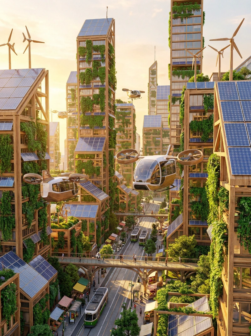 Nano Banana model generation of Sunny Eco-City Futura