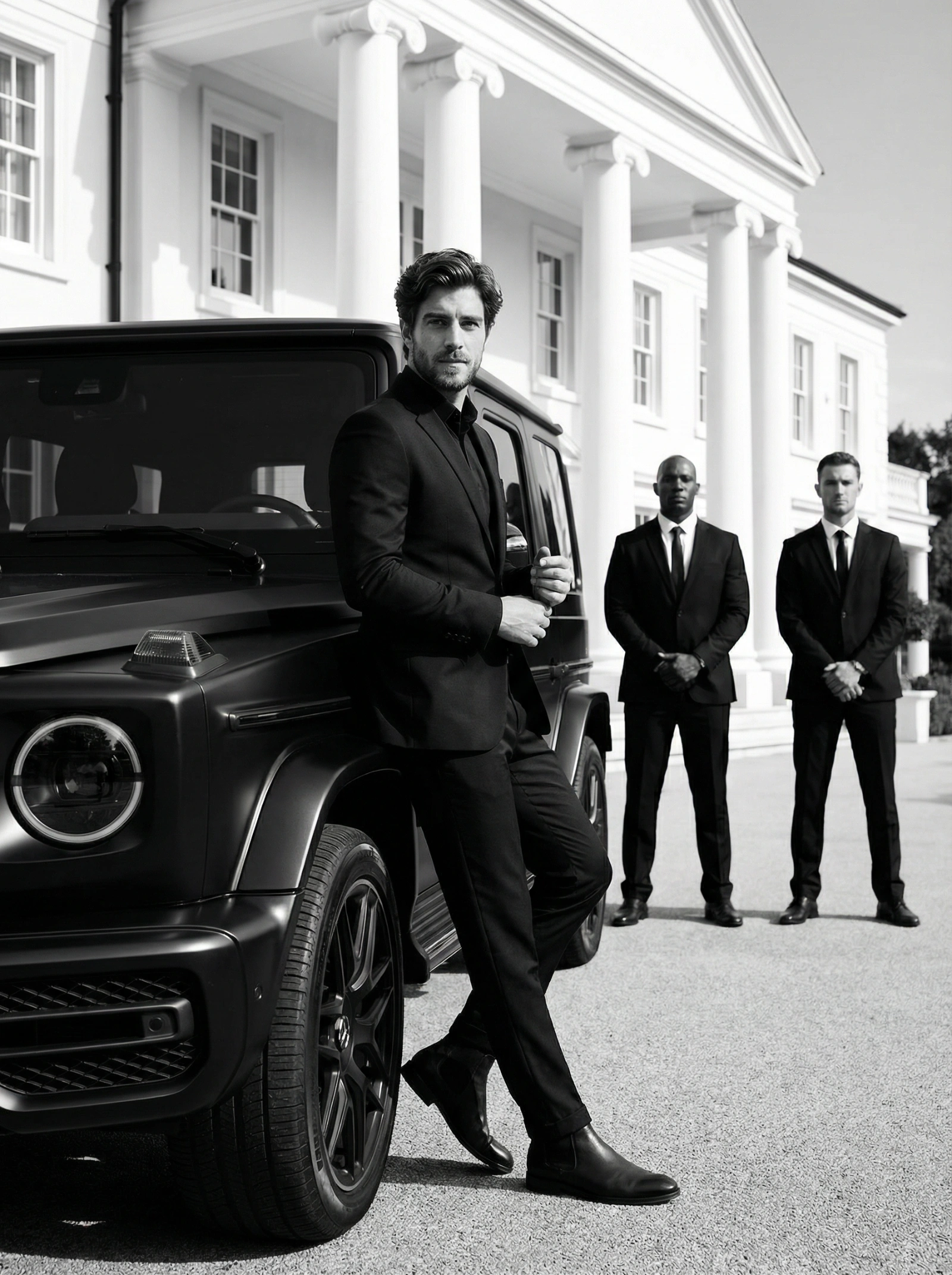 Cinematic B&W Luxe Portrait