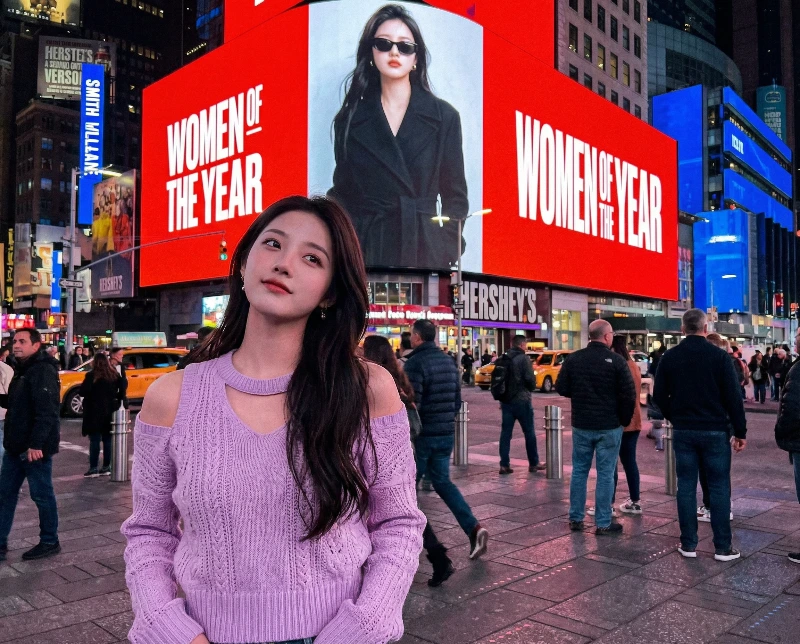 Times Square Night Portrait