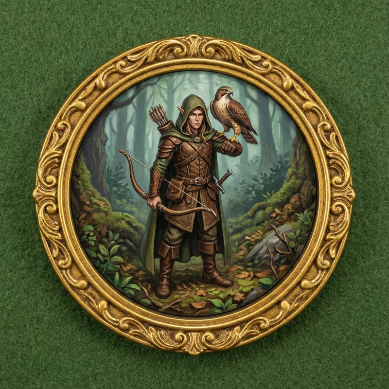 Top-Down Elf Ranger Token