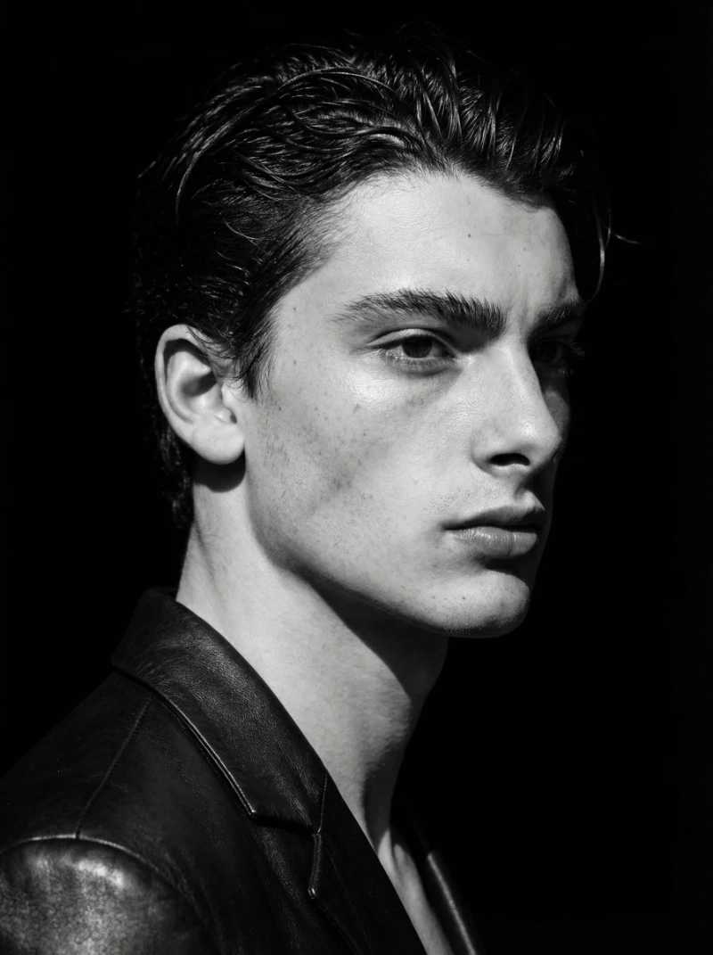 Nano Banana model generation of Noir High-Contrast Portrait