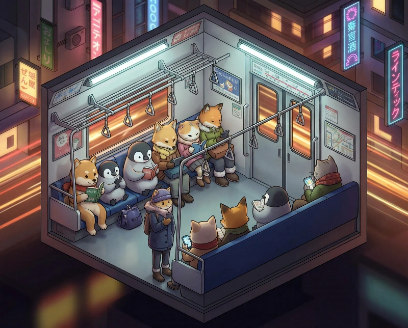 Cute Tokyo Subway Isometry, created using a Nano Banana Prompt