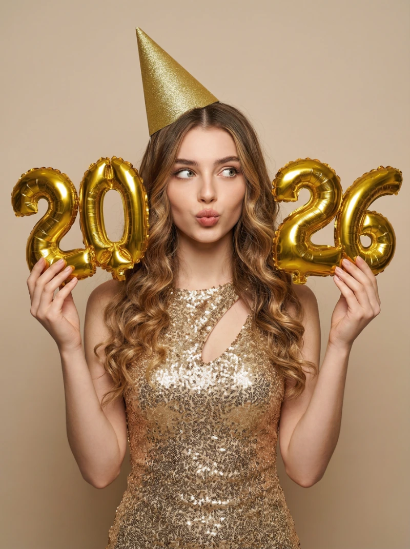 Playful Gold Fashion Portrait