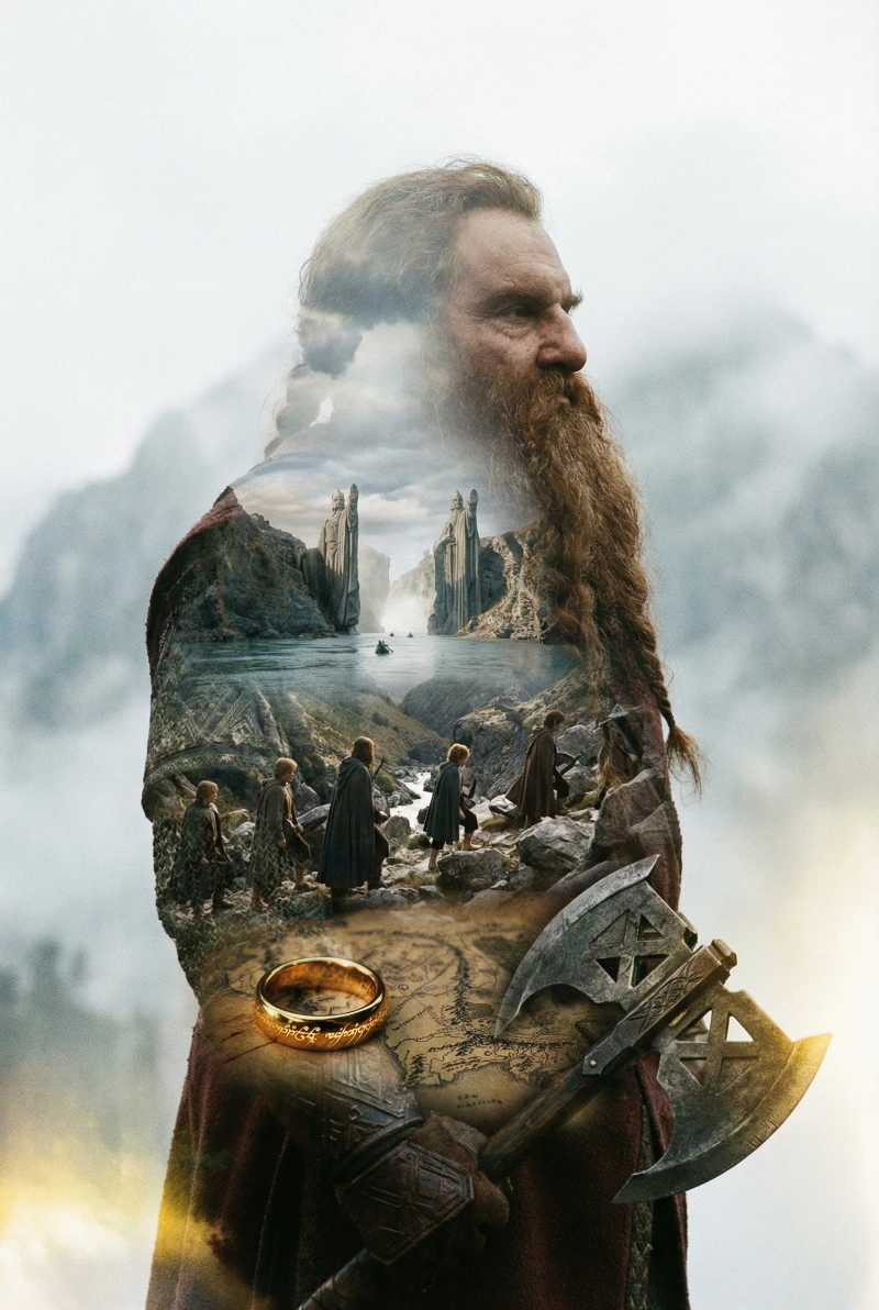 LOTR Double Exposure Contemplation, created using a Nano Banana Prompt